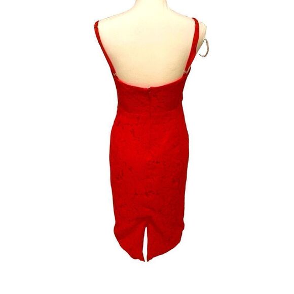 Red Holiday Lace Party Dress Fame & Partners The Max Size 6 - Picture 6 of 7
